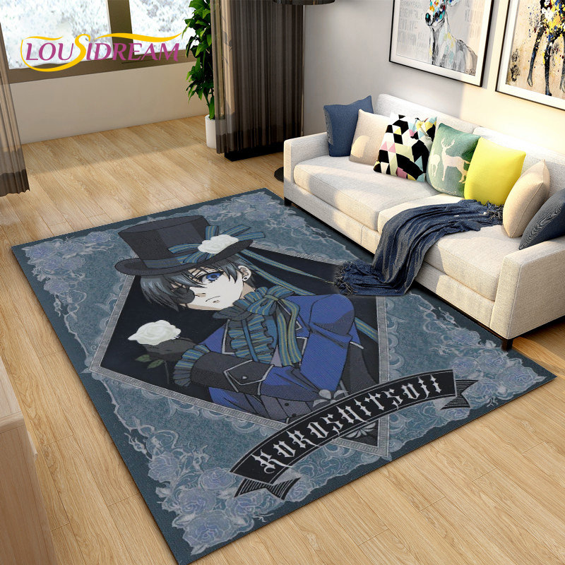 Kids Outdoor Play Area - Black Butler Anime Cartoon Area Rug,Carpet