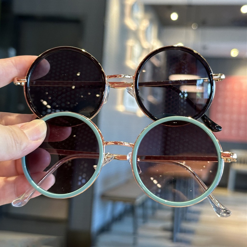 Kids Outdoor Frame - Vintage Round Frame Kids Sunglasses Uv400