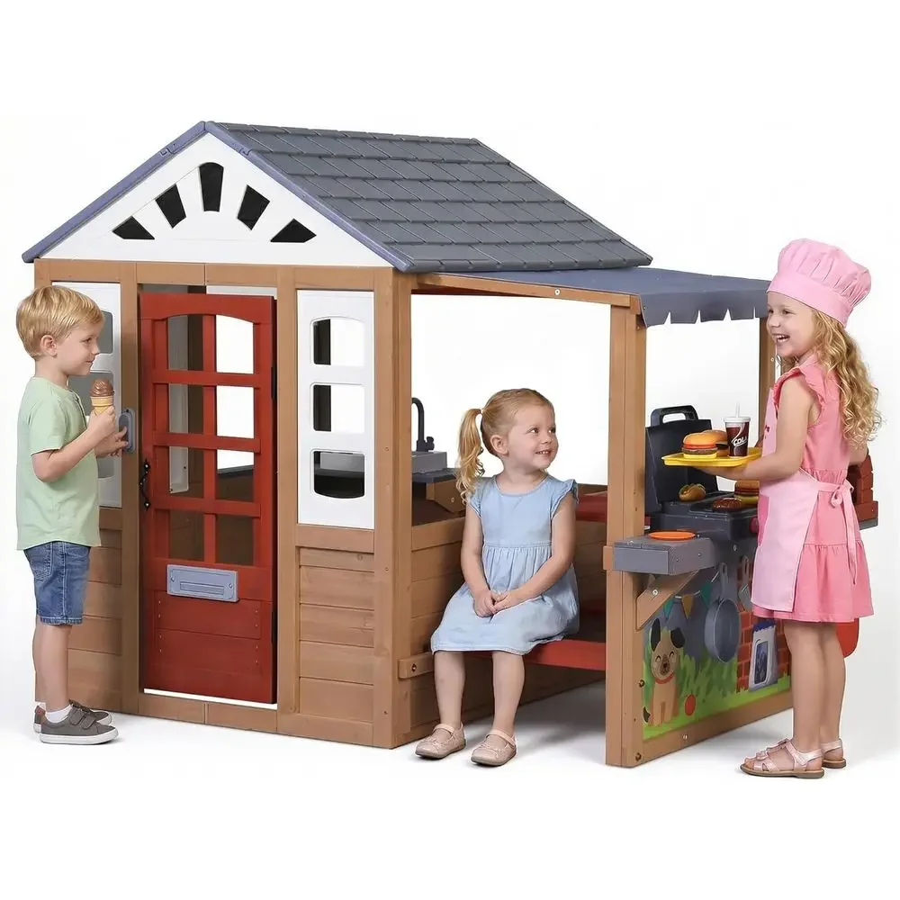 Kids Outdoor Picnic Table - Kids Outdoor Wooden Playhouse, CeWooden Play