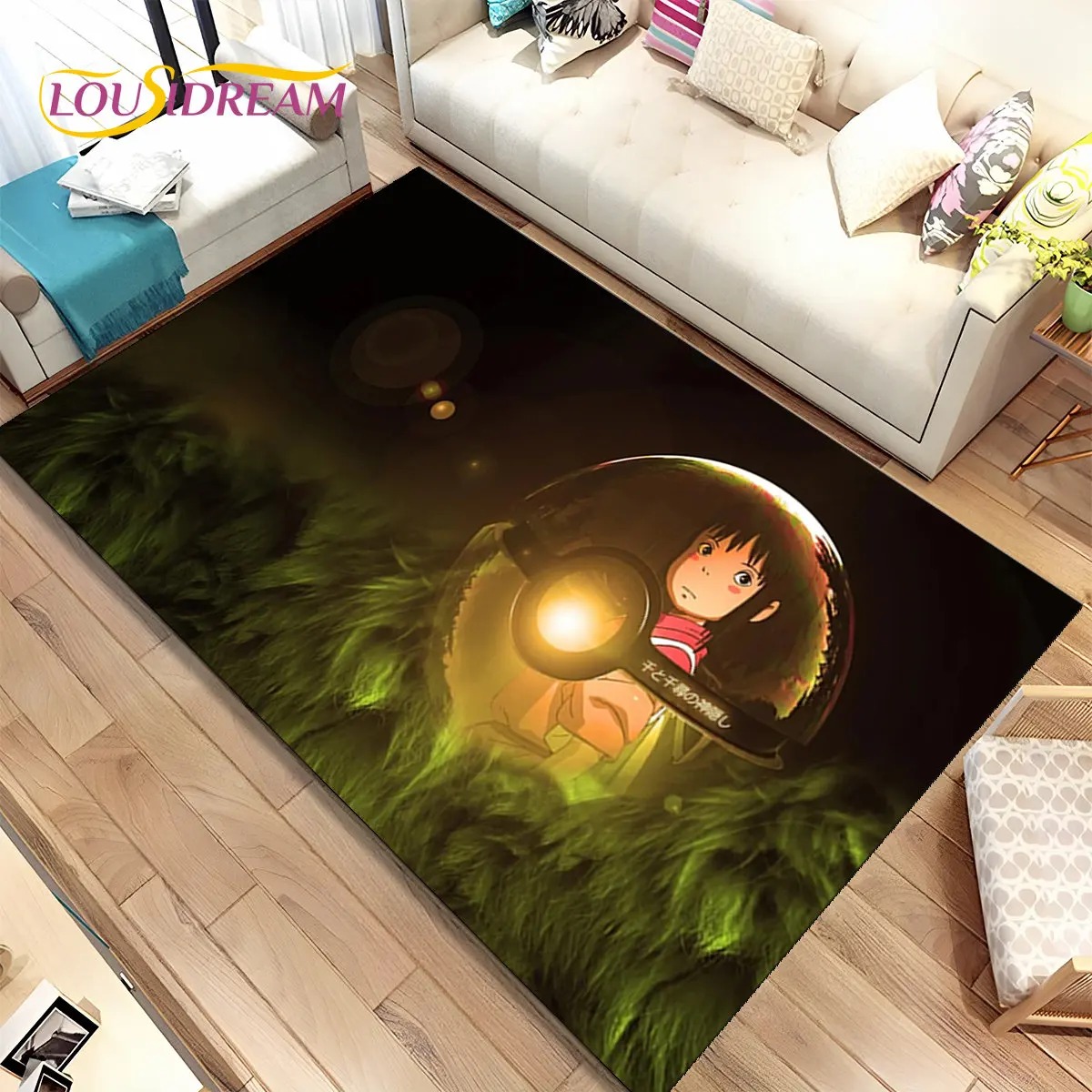 Kids Outdoor Play Area - Spirited Away Cartoon Anime Area Rug,Carpet