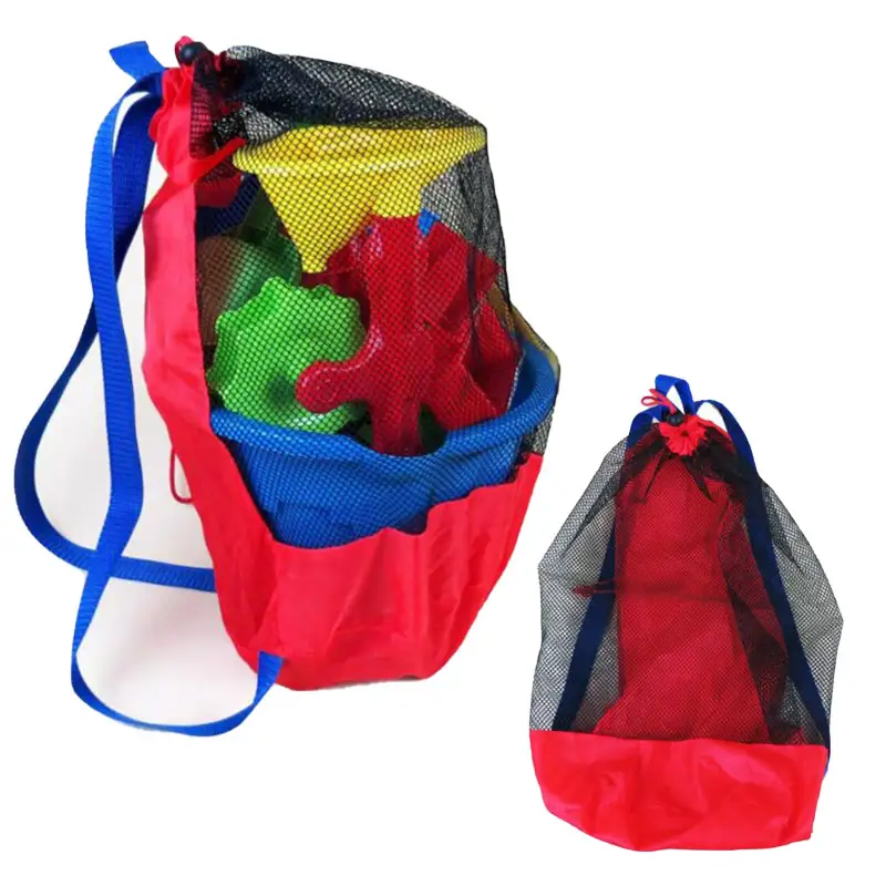 Kids Outdoor Toy Storage - 1Pcs Beach Bag Foldable Portable Mesh