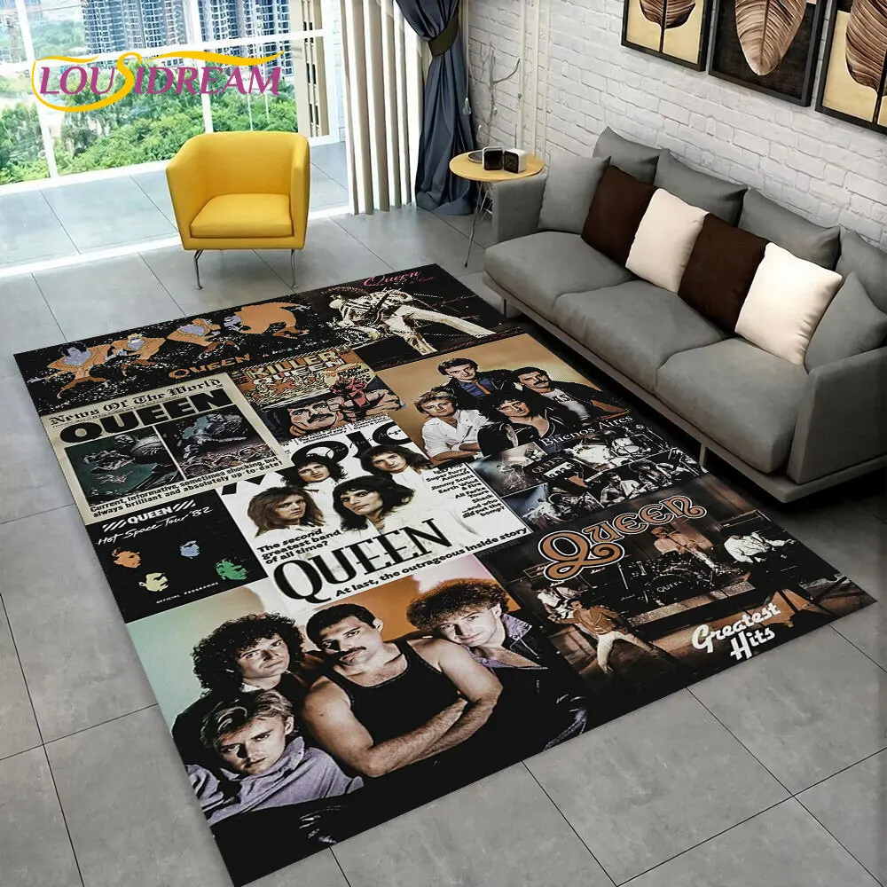Kids Outdoor Play Area - Freddie Mercury Queen-Rock-Band Area Rug,Carpet Rug