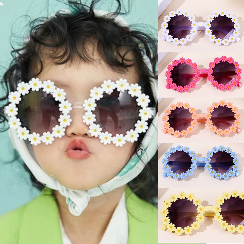 Kids Outdoor Frame - 1-16PCS New Kids Sunglasses Cute Daisy
