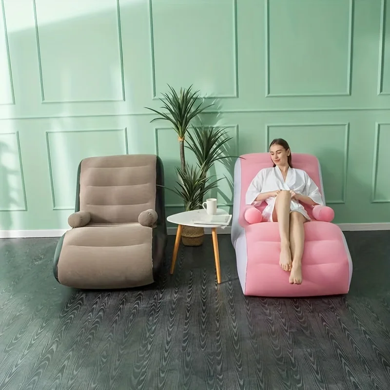 Kids Outdoor Lounge Chair - Inflatable Lazy Sofa Flocking PVC Sofa