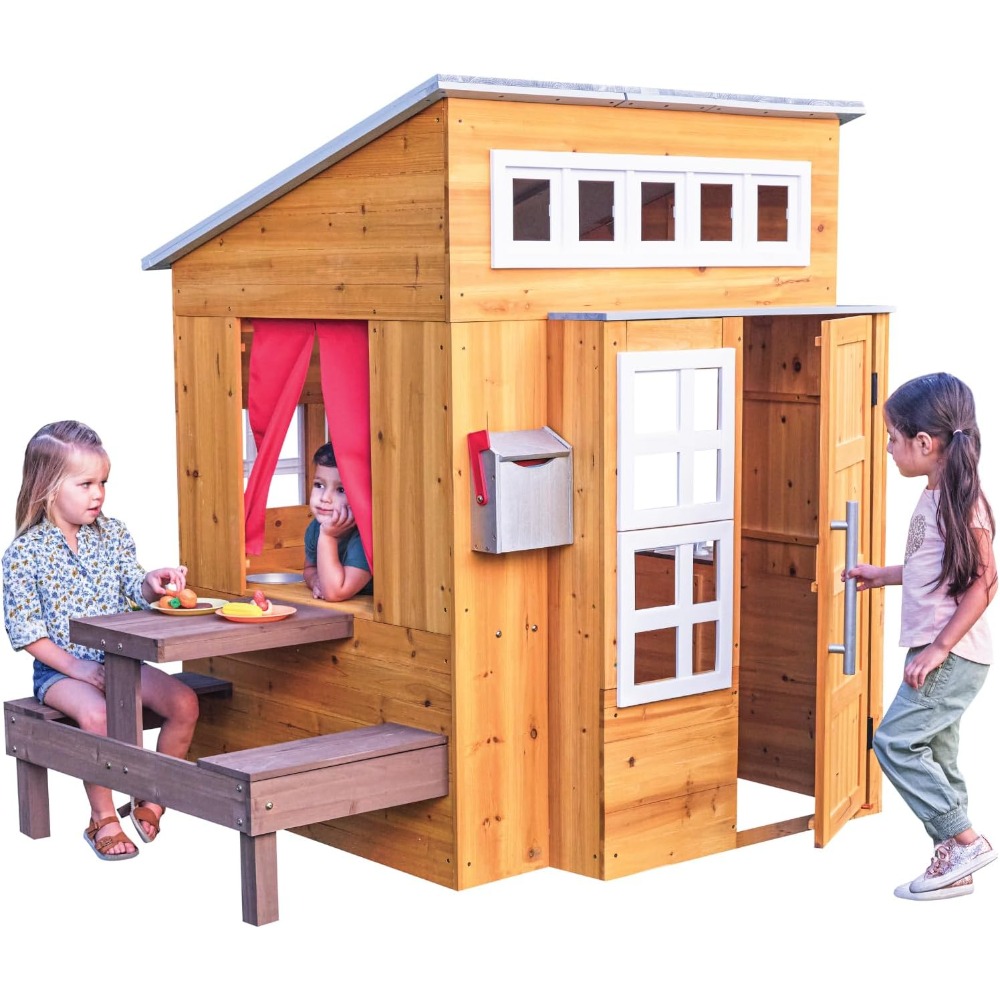 Modern Outdoor Wooden Playhous - огляд і ціна Kids Outdoor Picnic Table