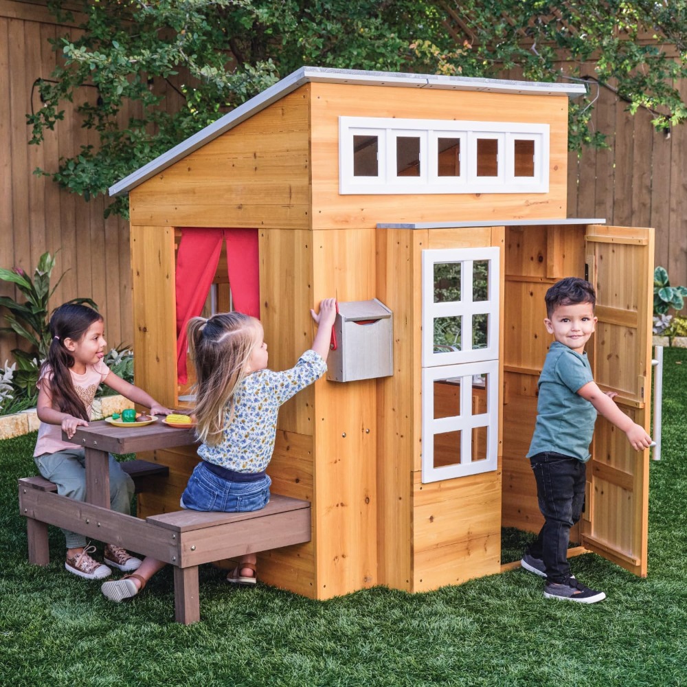 Modern Outdoor Wooden Playhous - огляд і ціна Kids Outdoor Picnic Table