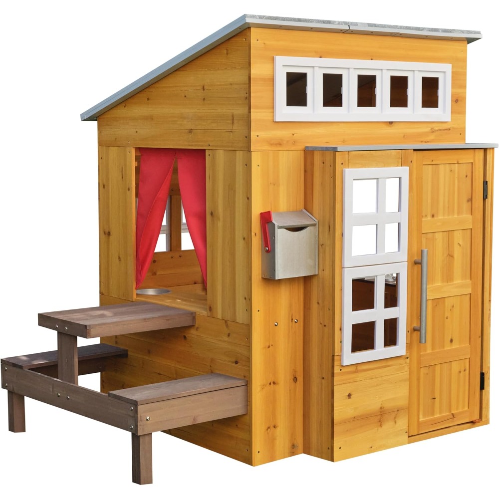 Modern Outdoor Wooden Playhous - огляд і ціна Kids Outdoor Picnic Table