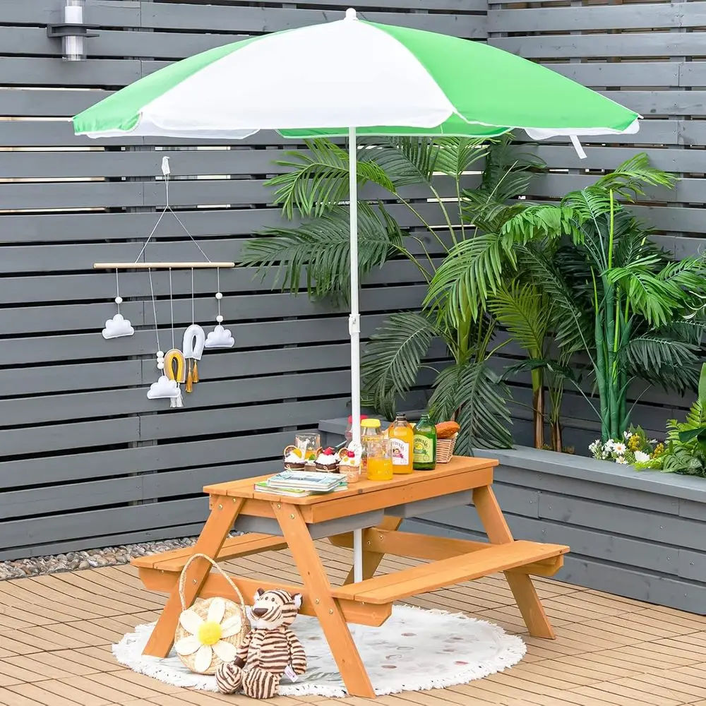 4-in-1 Wooden Sand & Water Pic - огляд і ціна Kids Outdoor Picnic Table