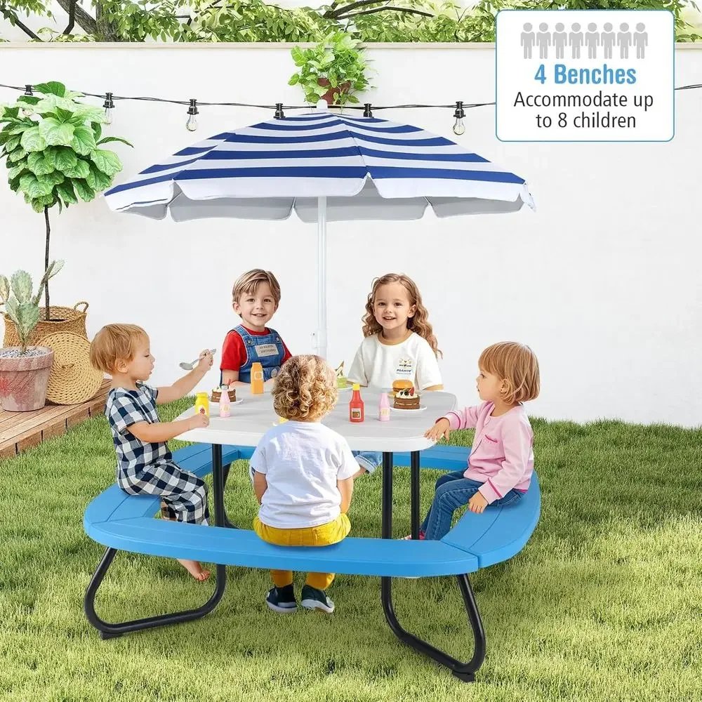 8-Person Kids Picnic Table wit - огляд і ціна Kids Outdoor Picnic Table