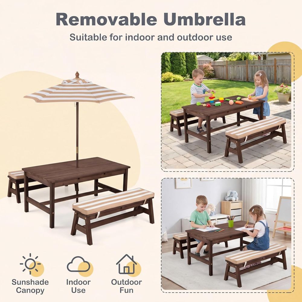 Kids Picnic Table, Large 42“x  - огляд і ціна Kids Outdoor Picnic Table