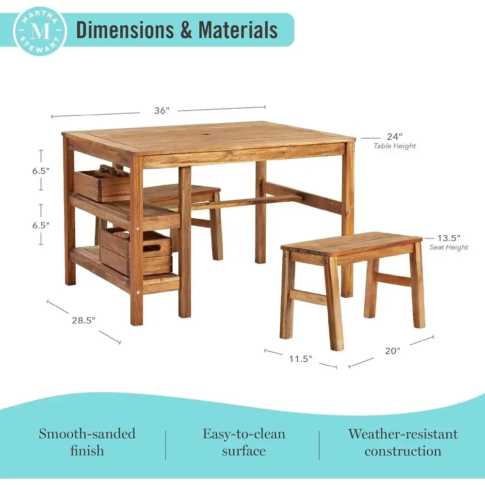 Kids Outdoor Crat Table and 2  - огляд і ціна Kids Outdoor Picnic Table