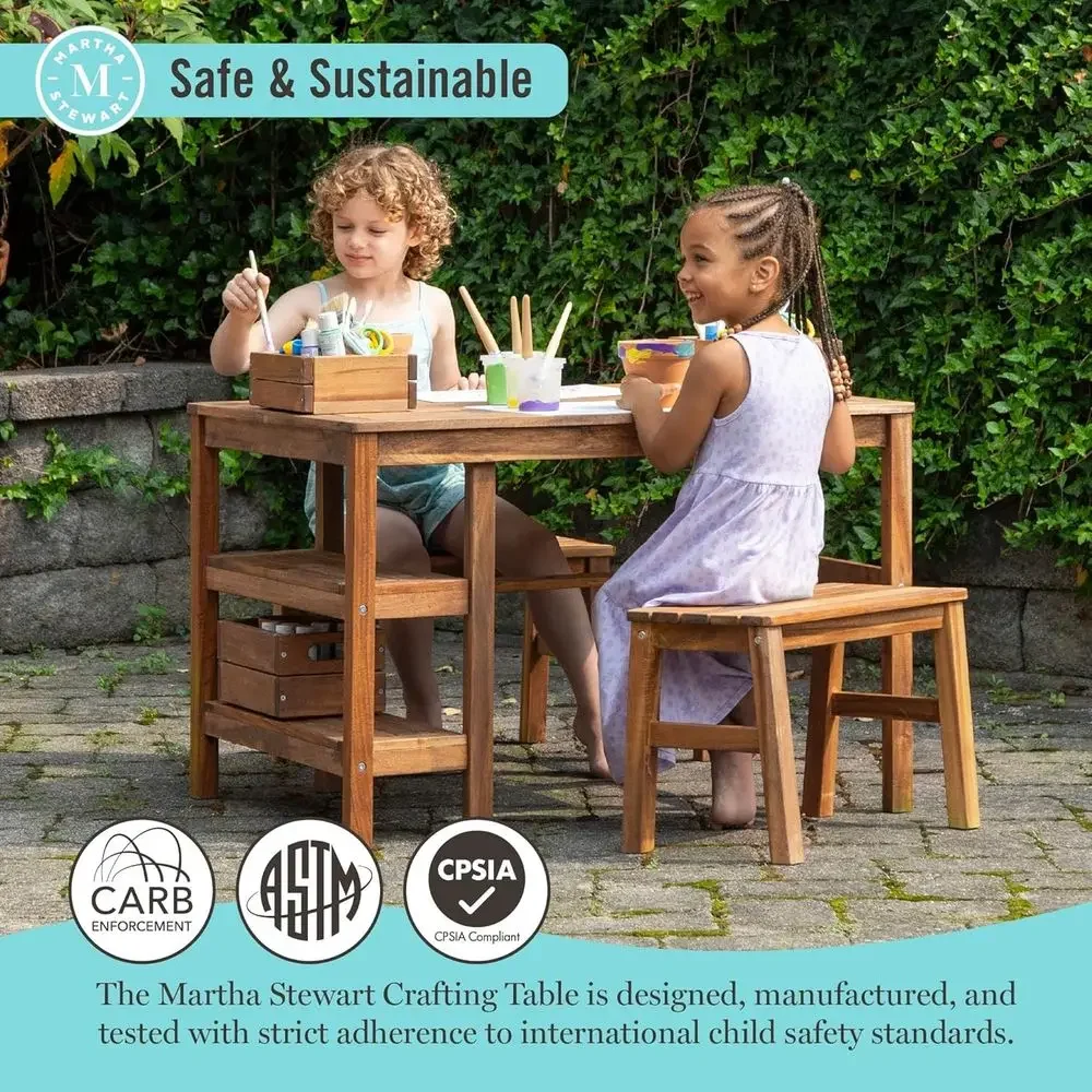 Kids Outdoor Crat Table and 2  - огляд і ціна Kids Outdoor Picnic Table