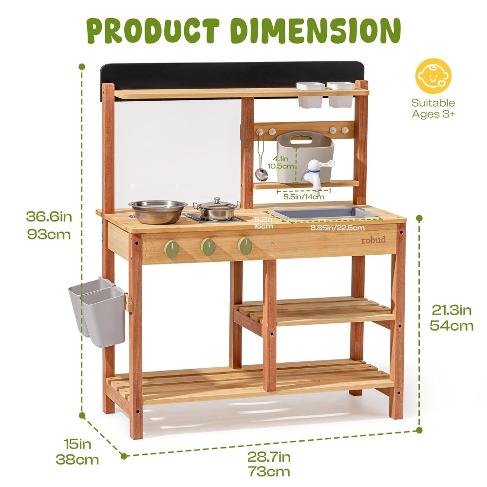 US Shipping Wooden Mud Kitchen - огляд і ціна Kids Outdoor Sink