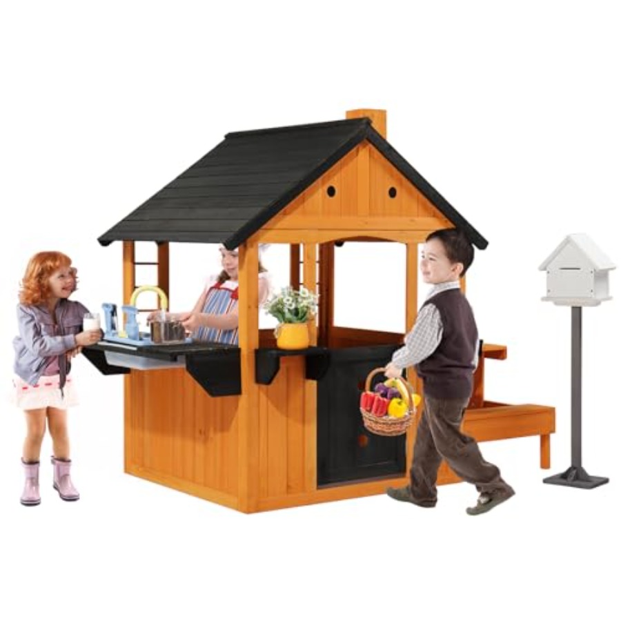 Outdoor Kids Wooden Playhouse  - огляд і ціна Kids Outdoor Sink