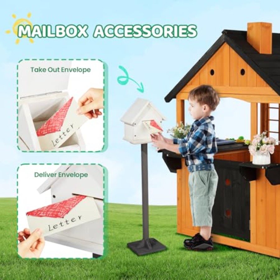 Outdoor Kids Wooden Playhouse  - огляд і ціна Kids Outdoor Sink