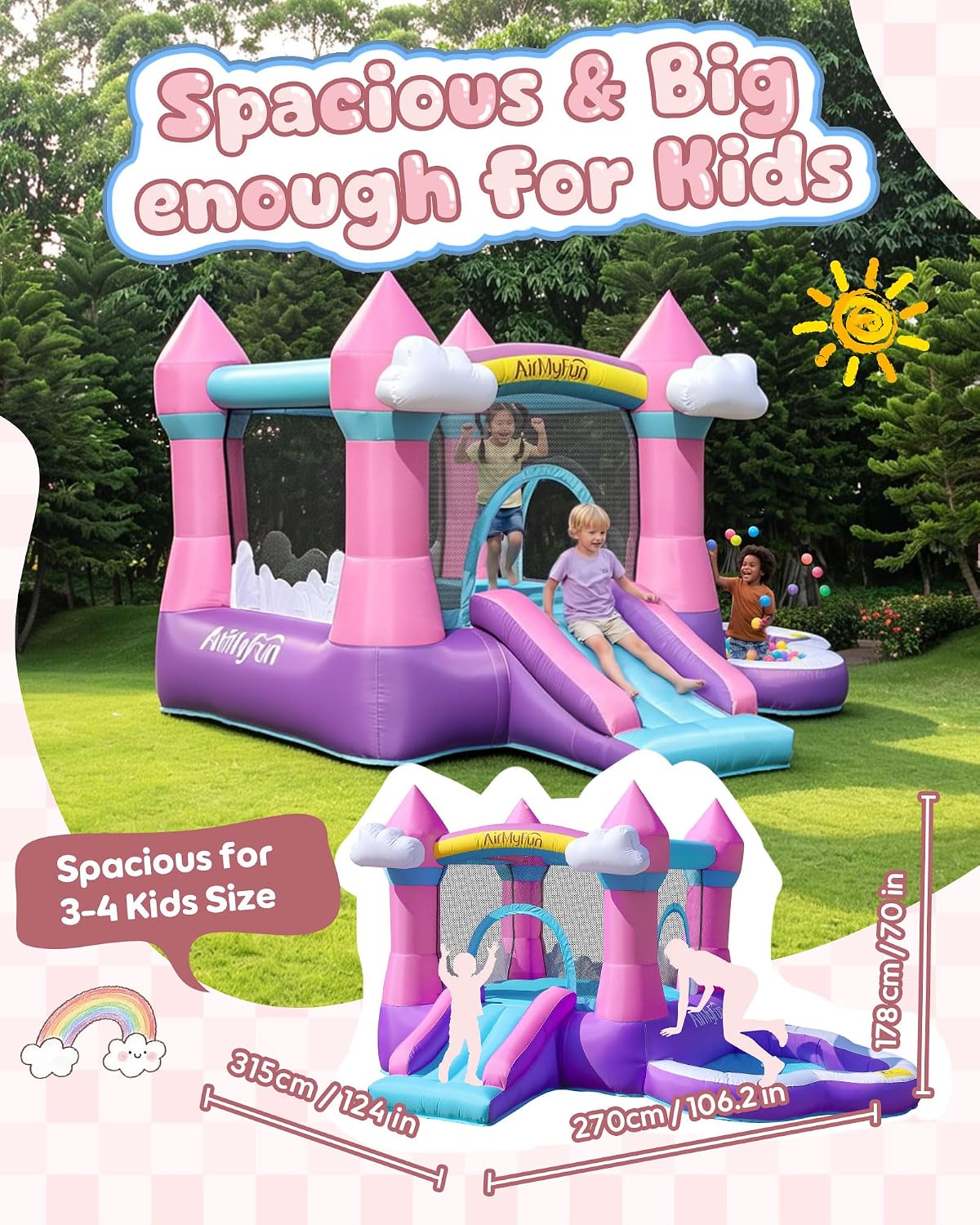 Pink Indoor/Outdoor Inflatable - огляд і ціна Kids Outdoor Pool
