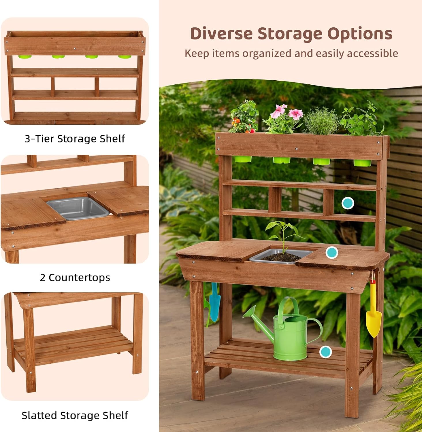 Potting Bench with Sink for Ki - огляд і ціна Kids Outdoor Sink