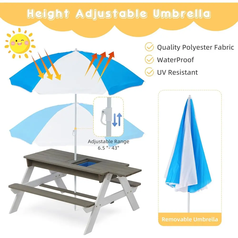 Convertible 3-in-1 Wooden Picn - огляд і ціна Kids Outdoor Picnic Table