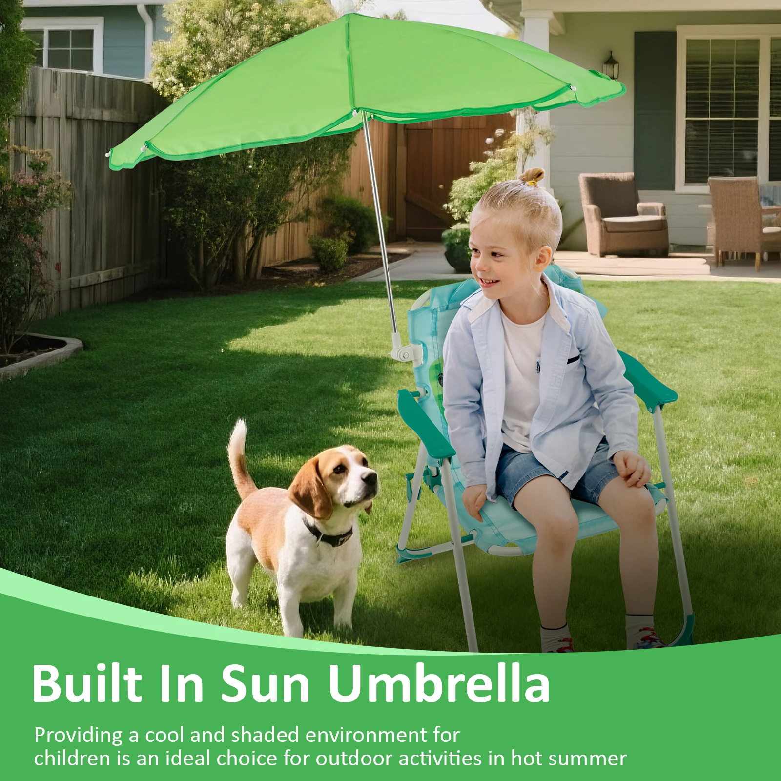 Kids Folding Beach Chair With  - огляд і ціна Kids Outdoor Lounge Chair