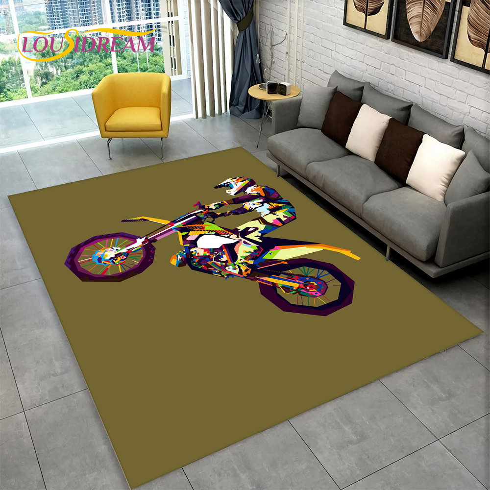 3D Motorcycle Racing Area Rug  - огляд і ціна Kids Outdoor Play Area