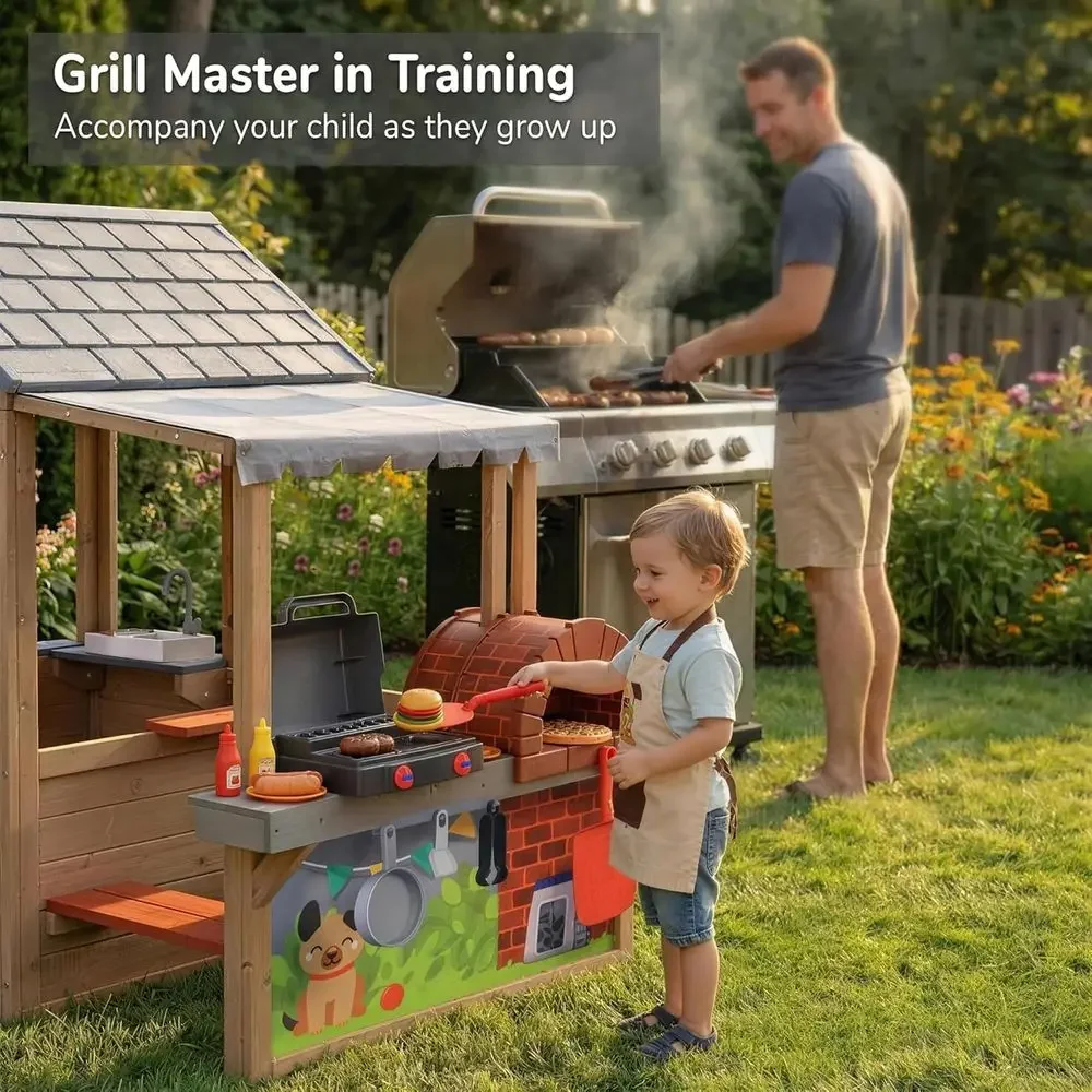 Kids Outdoor Wooden Playhouse, - огляд і ціна Kids Outdoor Picnic Table