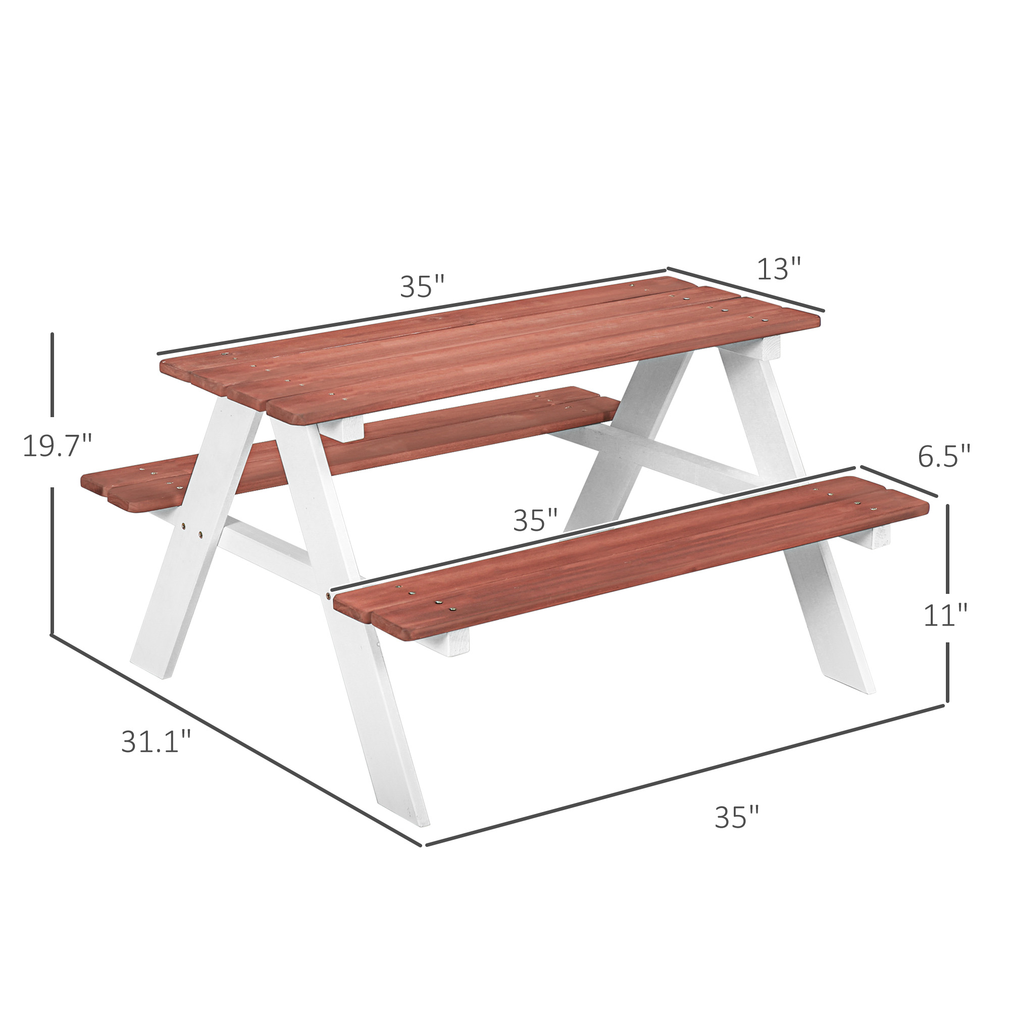 Kids Picnic Table Set, Wooden  - огляд і ціна Kids Outdoor Picnic Table