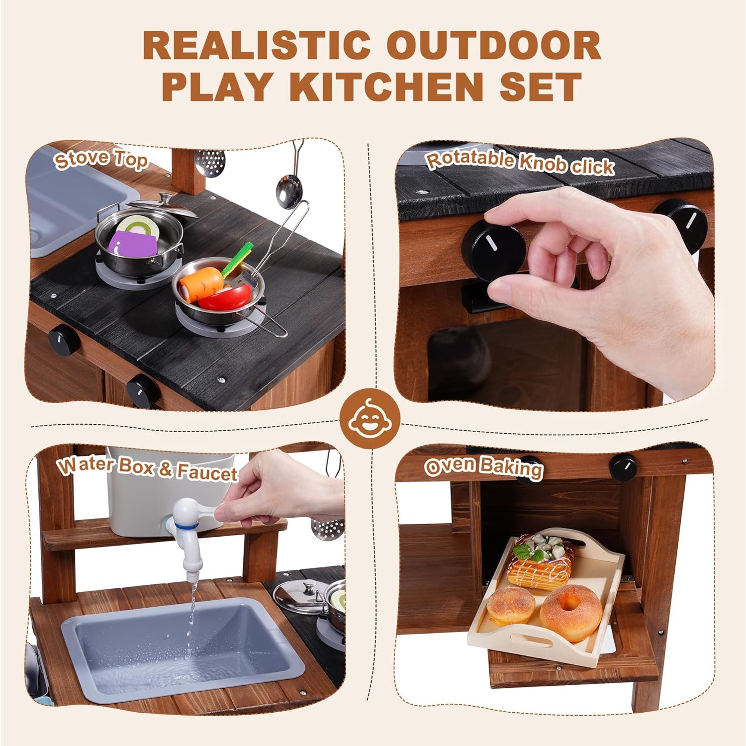 Outdoor Mud Kitchen Toy for Ki - огляд і ціна Kids Outdoor Sink