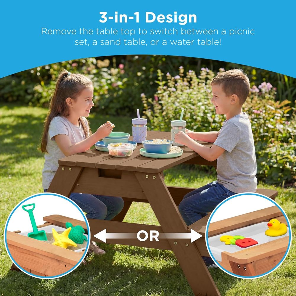 Kids Picnic Table with Umbrell - огляд і ціна Kids Outdoor Picnic Table