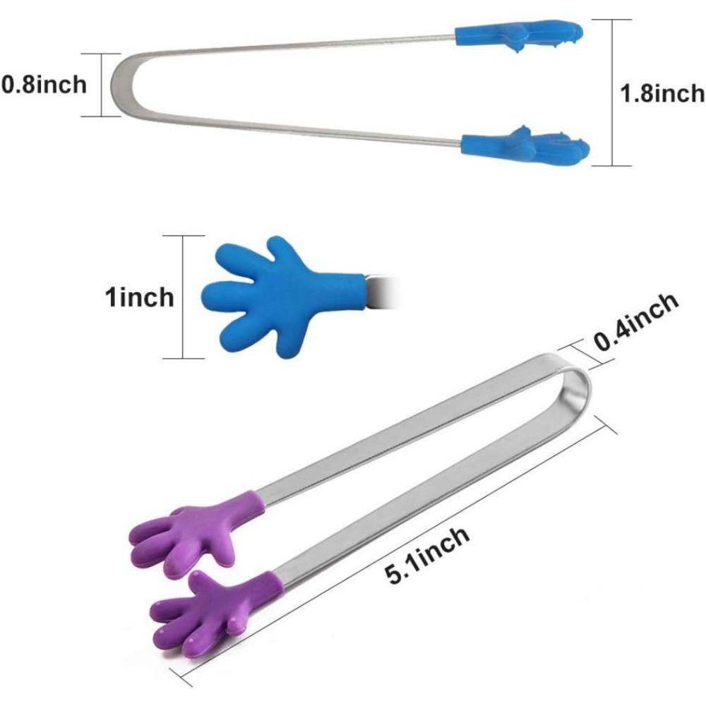 8PCS Silicone Mini Tongs 5Inch - огляд і ціна Kids Outdoor Bbq