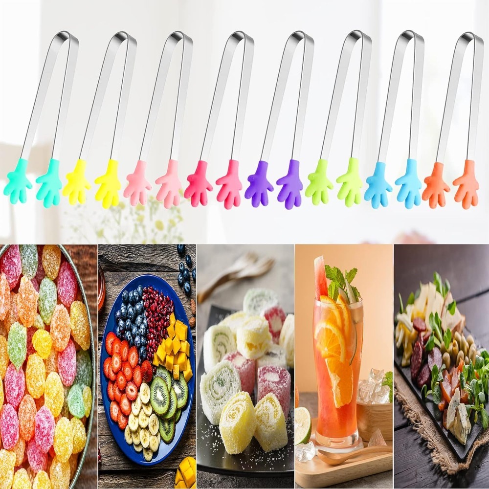 8PCS Silicone Mini Tongs 5Inch - огляд і ціна Kids Outdoor Bbq