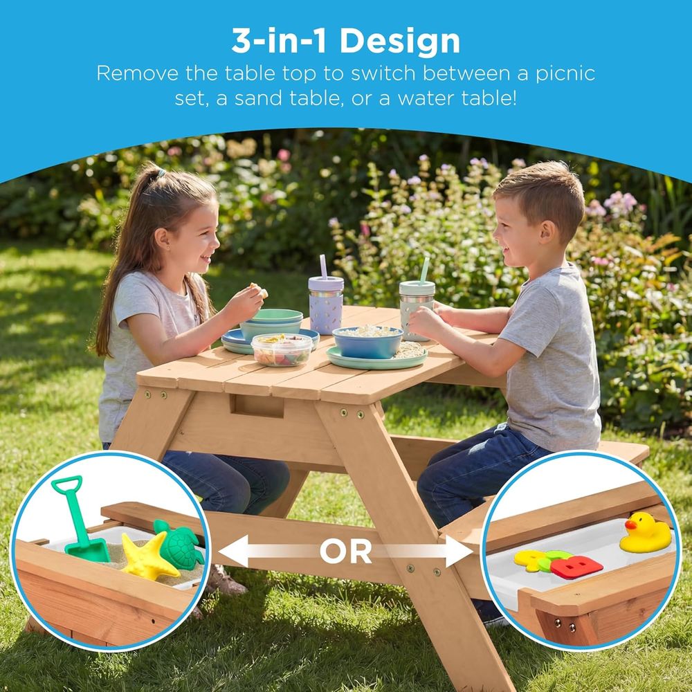 Kids Picnic Table with Umbrell - огляд і ціна Kids Outdoor Picnic Table