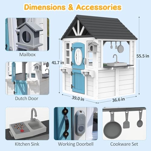 Wooden Kids Playhouse with Kit - огляд і ціна Kids Outdoor Sink