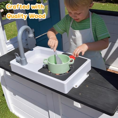 Wooden Kids Playhouse with Kit - огляд і ціна Kids Outdoor Sink